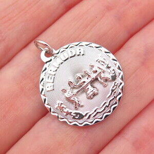 CREA 925 Sterling Silver Vintage Bermuda Dancers Mini Charm Pendant